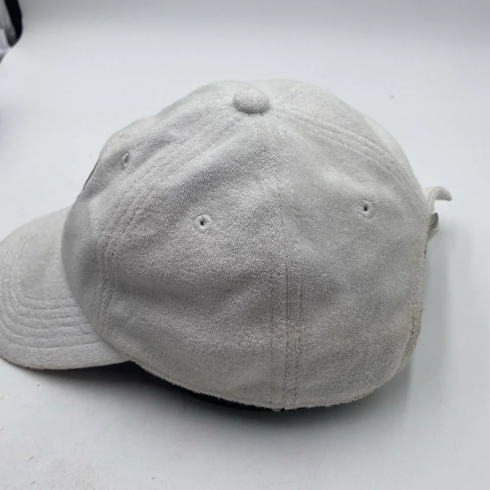 Sanrio Hello Kitty Hat Adult Strapback White Cotton Terry Cloth Cleaned See Pics